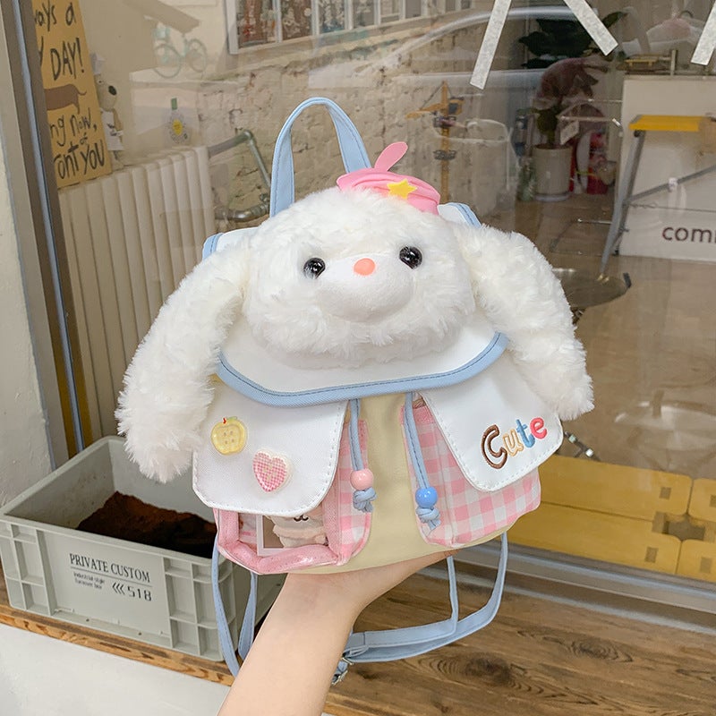 Girls Cute Plush Rabbit Mini Backpack - Image 2