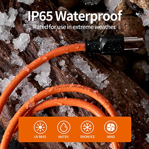KTMC 50ft 16AWG Outdoor Extension Cord, Indoor/Outdoor 50-Foot SJTW 16/3 Gauge Extension Cable with Durable Weatherproof PVC Vinyl Jacket, 3-Prong Grounded Plug, ETL Certified 13A 1625W, Orange - Image 5