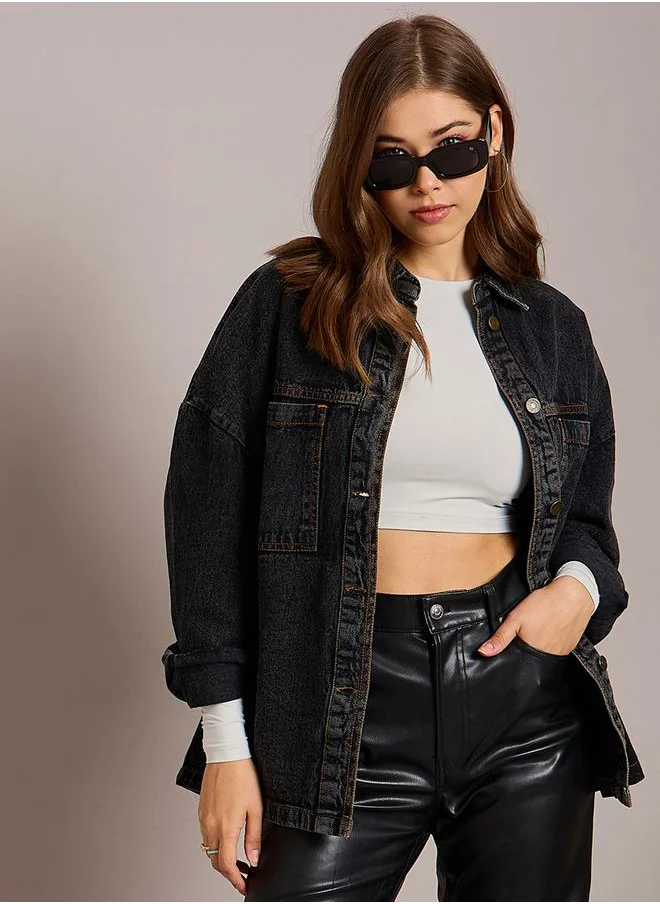 SASSAFRAS Sassafras Oversized Denim Jacket with Pockets