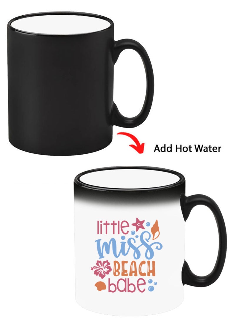 Theodor Color Changing Heat Sensitive Ceramic Mug, Image Revealed When HOT Liquid is Added! little miss beach babe - Image 1