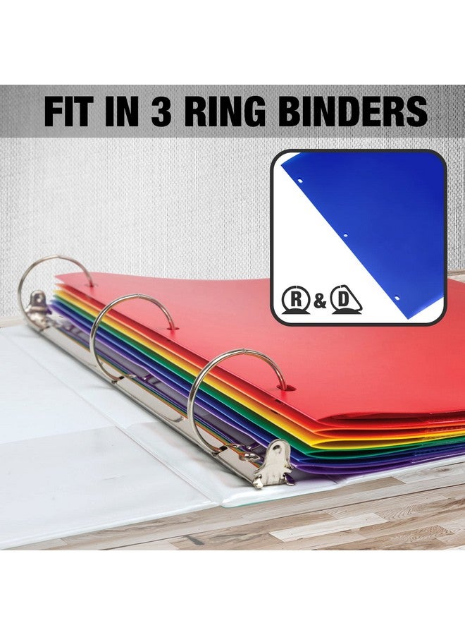 Samsill Durable Plastic Folders 3 Hole Punch 6 Pack Assorted Colors 2 Clear Pockets Used For Office And School Supplies - Image 3