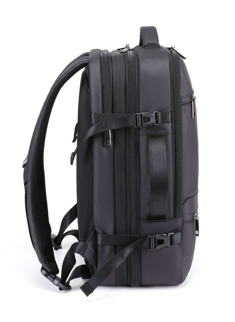 Expandable Travel Backpack Water Resistant 180° Opening Built In USB Headphone Port Computer Bag for Men Women B00350 Black - pzsku/ZFABDE91DB9ECCE6382C0Z/45/_/1709369819/282e3c17-8f0c-4ac7-90be-33c6e1805c57