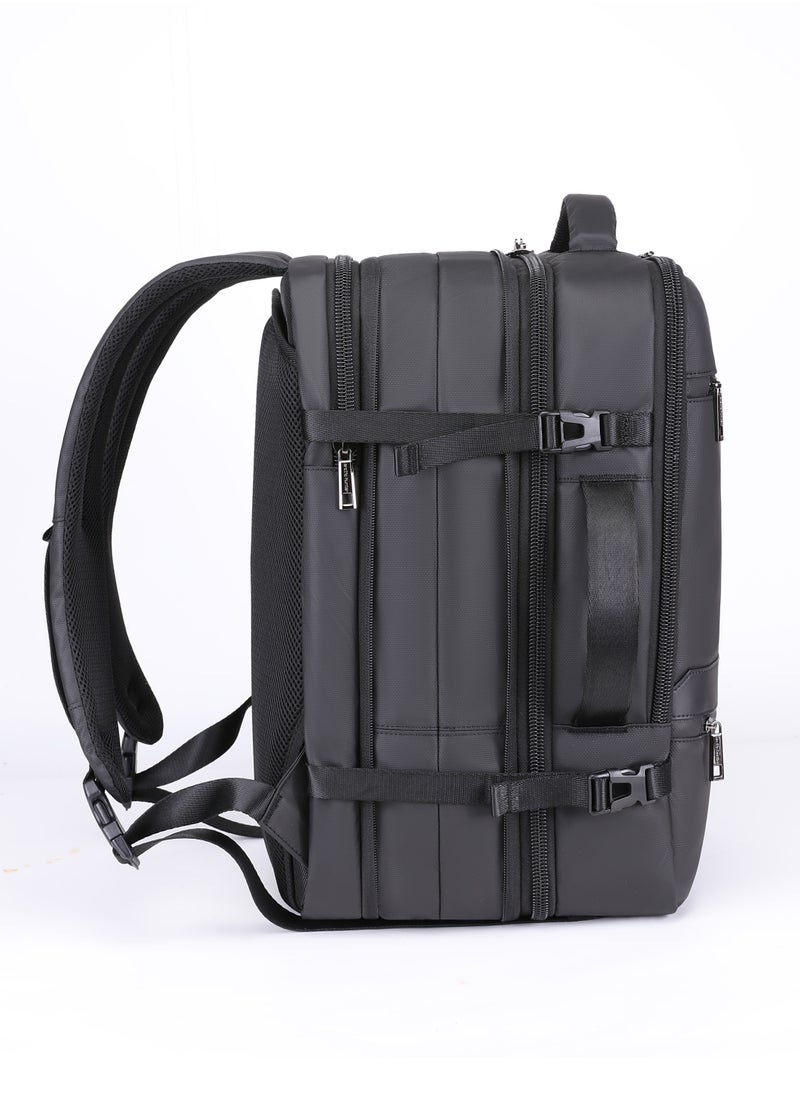 Expandable Travel Backpack Water Resistant 180° Opening Built In USB Headphone Port Computer Bag for Men Women B00350 Black - pzsku/ZFABDE91DB9ECCE6382C0Z/45/_/1709369820/4b8c5511-7c02-4e33-adae-6366a606c73a