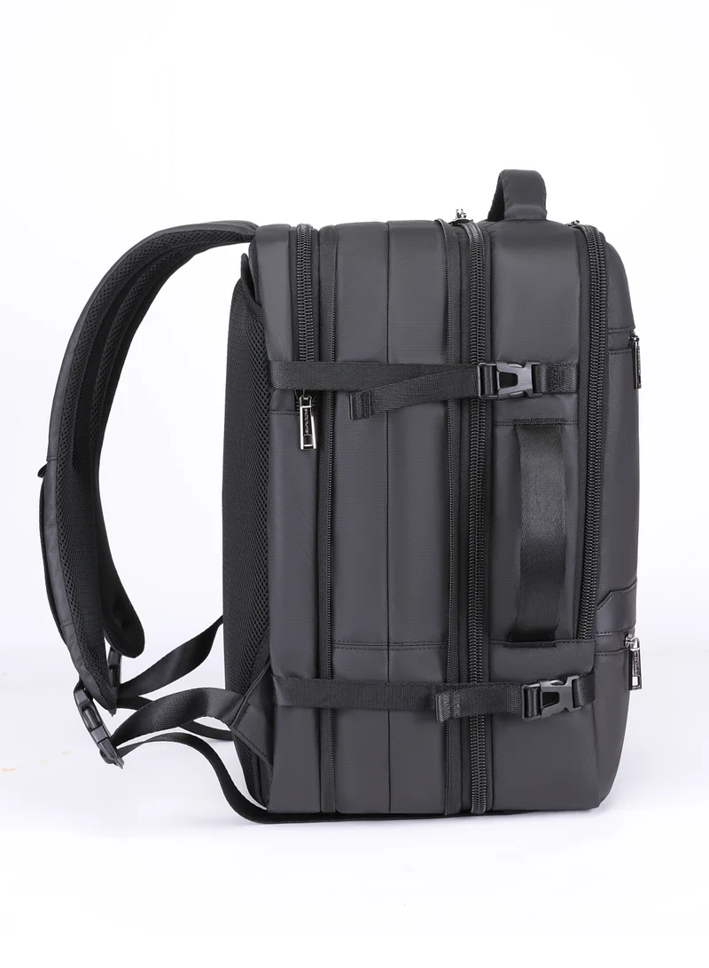ARCTIC HUNTER Expandable Travel Backpack Water Resistant 180° Opening Built In USB Headphone Port Computer Bag for Men Women B00350 Black