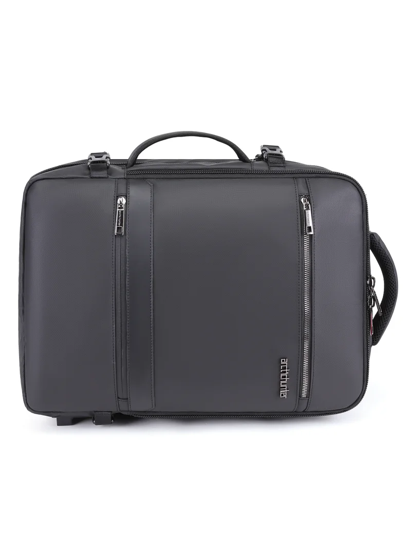 ARCTIC HUNTER Expandable Travel Backpack Water Resistant 180° Opening Built In USB Headphone Port Computer Bag for Men Women B00350 Black