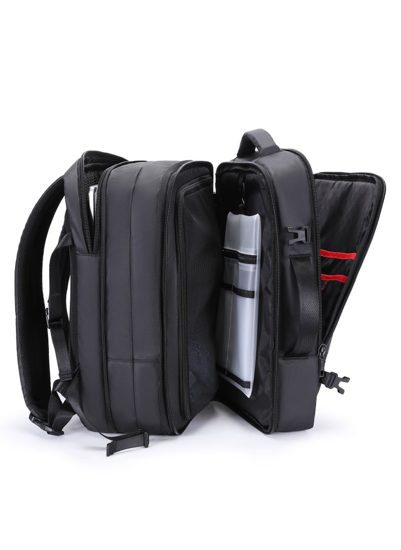 Expandable Travel Backpack Water Resistant 180° Opening Built In USB Headphone Port Computer Bag for Men Women B00350 Black - pzsku/ZFABDE91DB9ECCE6382C0Z/45/_/1709369825/fc886895-e098-4ee5-aeb6-0e3397972e98