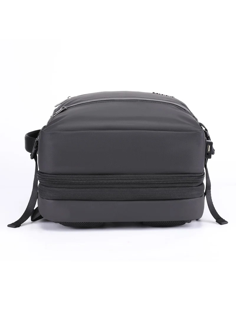 Arctic Hunter  Expandable Travel Backpack Water Resistant 180° Opening Built In USB Headphone Port Computer Bag for Men Women, B00350, Black  | Best Price UAE