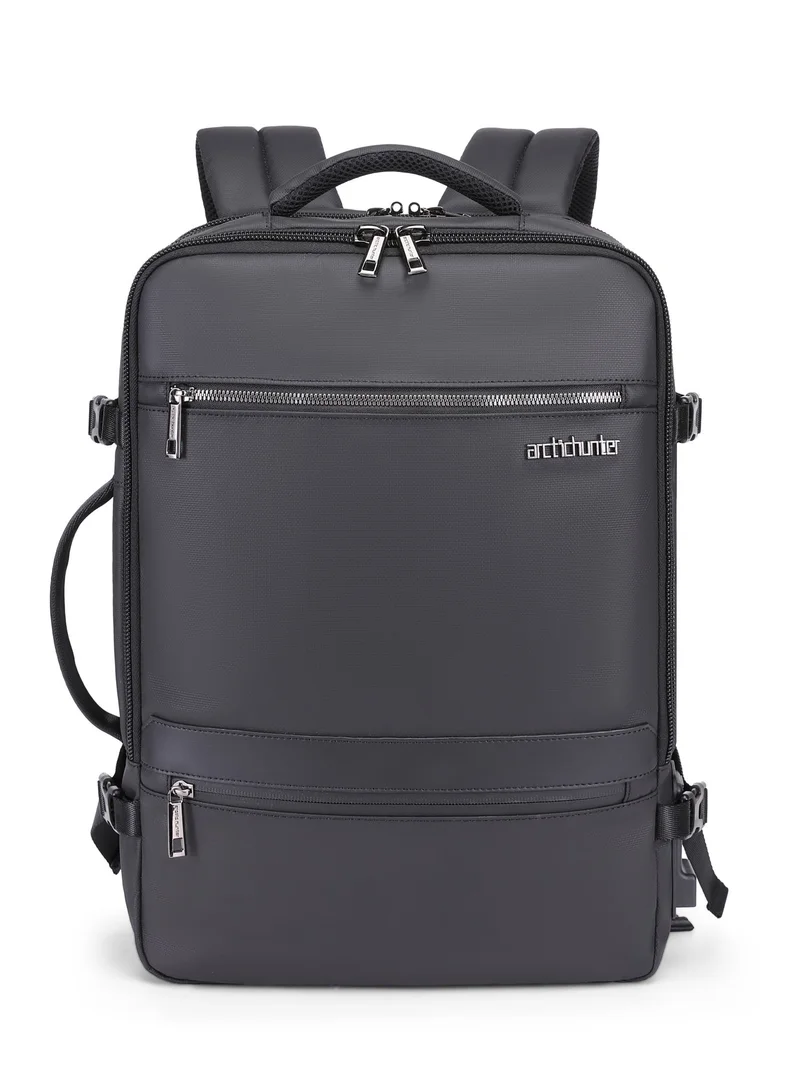 Arctic Hunter  Expandable Travel Backpack Water Resistant 180° Opening Built In USB Headphone Port Computer Bag for Men Women, B00350, Black  | Best Price UAE