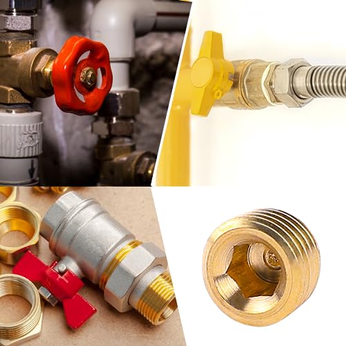 Sliverdew 10 PCS 1/4" NPT Male Pipe Plug Fitting Set Brass Hex Counter Sunk Plugs for Closing the End of Pipe, Internal Hex Socket Thread Plug Kit - Image 3