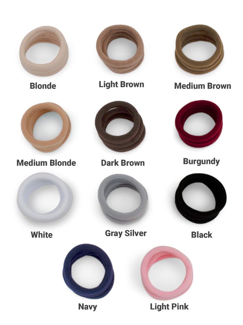 Cyndibands Seamless Hair Ties - Blonde - Gentle Hair Ties No Damage, Standard Size 1.5 Inch, Soft and Stretchy Nylon Fabric Ponytail Holders - 12 Count - Image 5
