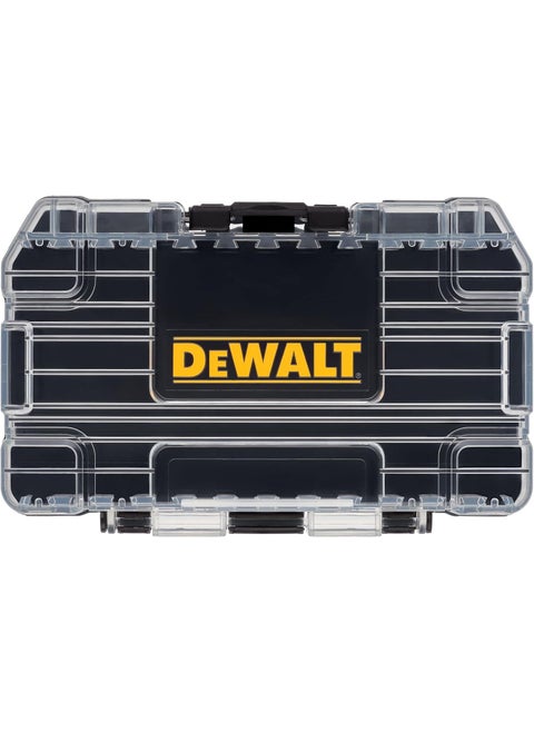 DEWALT ToughCase Tool Box For Small Parts 1 Compartment Organizer Clip Latch For Secure Closing DWASTCASEBLK