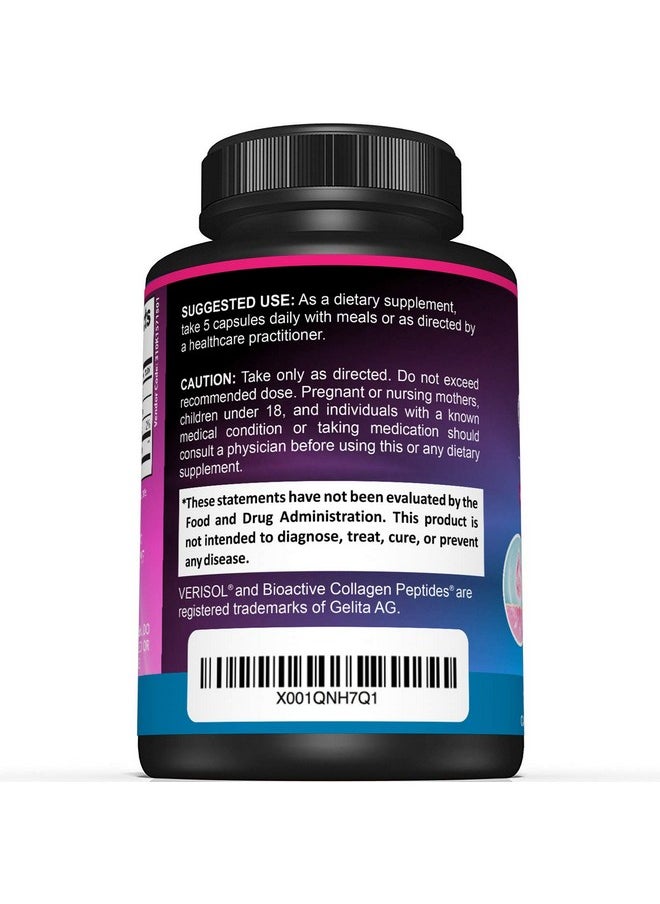 Sunergetic - Premium Collagen Peptides Capsules Includes 2500 Mg Of Verisol Collagen Peptides Type 1 & Type 3 Multi Collagen Supplement To Support Joint Health Hair Skin & Nails 150 Collagen Capsules - Image 1