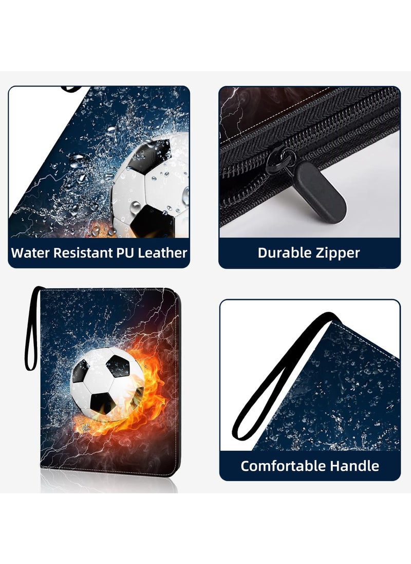 OHAHO Trading Card Binder with Sleeve 400 Pockets Soccer Card Binder Sports Cards Storage Organizer for Football Baseball or Game Trading Cards with 50 Removable Sleeves Cards Collector Album  - Image 5