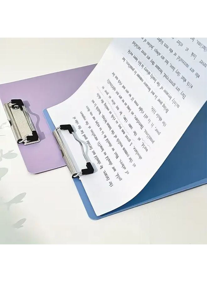 A4 Colorful Clipboard Memo Pad Set 9 Pack Purple Durable PP Metal Clip Office School - Image 5