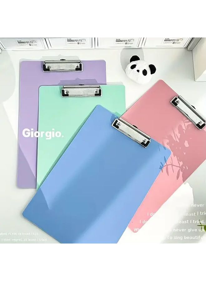 A4 Colorful Clipboard Memo Pad Set 9 Pack Purple Durable PP Metal Clip Office School - Image 4