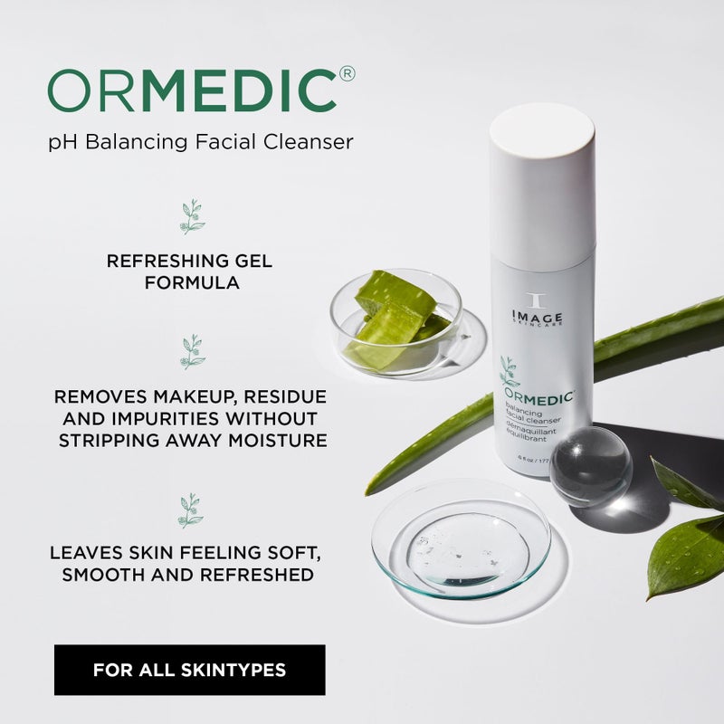 IMAGE Skincare, ORMEDIC pH Balancing Facial Cleanser, Hydrating and Mild Foaming Face Wash with Aloe Vera, 6 fl oz - Image 2