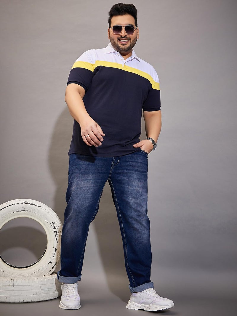 Bigbanana Plus Size Men's Regular Fit Washed Jeans (Malcolm,Blue,9XL) - Image 3