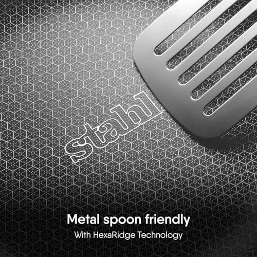 Stahl Artisan Hybrid 3 L, 28 cm Triply Frying Pan with Lid | Induction & Gas Stove Compatible | Honeycomb Non Stick Fry Pan, Metal Spoon Friendly - Image 3