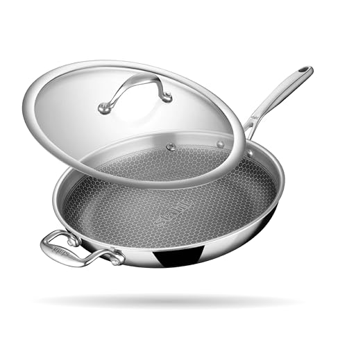 Stahl Artisan Hybrid 3 L, 28 cm Triply Frying Pan with Lid | Induction & Gas Stove Compatible | Honeycomb Non Stick Fry Pan, Metal Spoon Friendly - Image 1