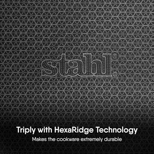 Stahl Artisan Hybrid 3 L, 28 cm Triply Frying Pan with Lid | Induction & Gas Stove Compatible | Honeycomb Non Stick Fry Pan, Metal Spoon Friendly - Image 2
