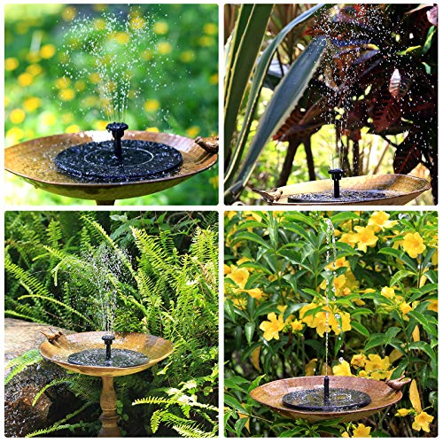 AISITIN Solar Fountain Pump 2.5W Bird Bath Fountain Solar Powered Water Fountain with 8 Nozzle & 4 Fixer, Solar Fountain Pump for Bird Bath, Garden, Pond, Pool - Image 5