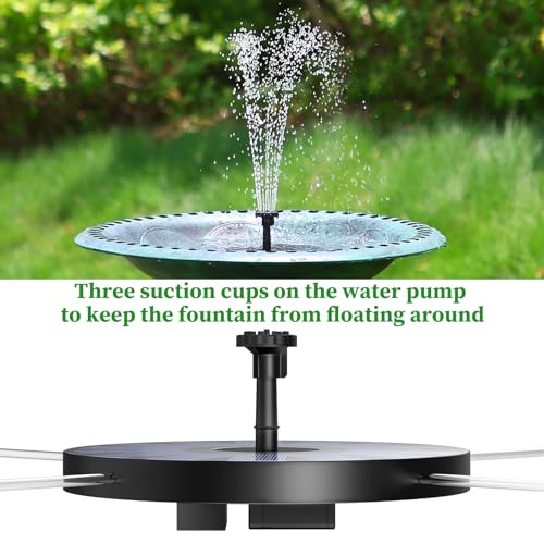 AISITIN Solar Fountain Pump 2.5W Bird Bath Fountain Solar Powered Water Fountain with 8 Nozzle & 4 Fixer, Solar Fountain Pump for Bird Bath, Garden, Pond, Pool - Image 2