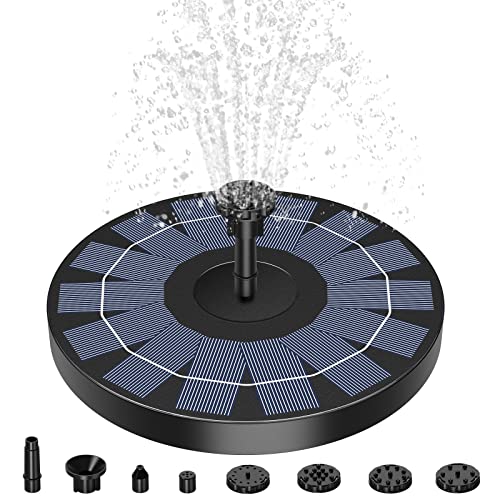 AISITIN Solar Fountain Pump 2.5W Bird Bath Fountain Solar Powered Water Fountain with 8 Nozzle & 4 Fixer, Solar Fountain Pump for Bird Bath, Garden, Pond, Pool - Image 1