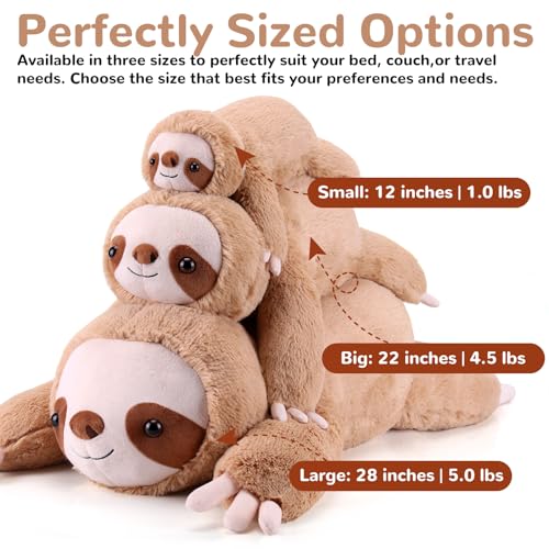 gnomantic Sloth Weighted Stuffed Animals 28 Inch 50 Pounds Weighted Plushies Sloth Stuffed Animal Large Plush Pillow Cute Plush Toy Gifts for Kids Adults 28 50 lbs - Image 5