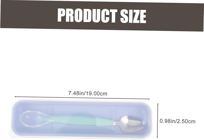 2 Set Stainless Steel Baby Spoon Soft Silicone Utensils for Weaning Durable Portable Tableware - Image 3