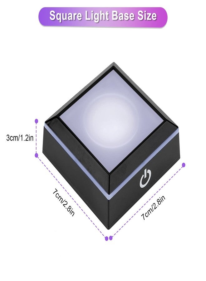 زيرون قاعدة حامل عرض بإضاءة LED، حامل حامل عرض ثلاثي الأبعاد بإضاءة LED متعدد الألوان لتزيين حفلات الأعياد والديكورات الزجاجية الفنية الكريستالية - Image 4