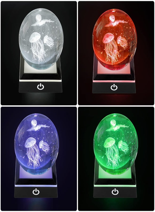 زيرون قاعدة حامل عرض بإضاءة LED، حامل حامل عرض ثلاثي الأبعاد بإضاءة LED متعدد الألوان لتزيين حفلات الأعياد والديكورات الزجاجية الفنية الكريستالية - Image 3