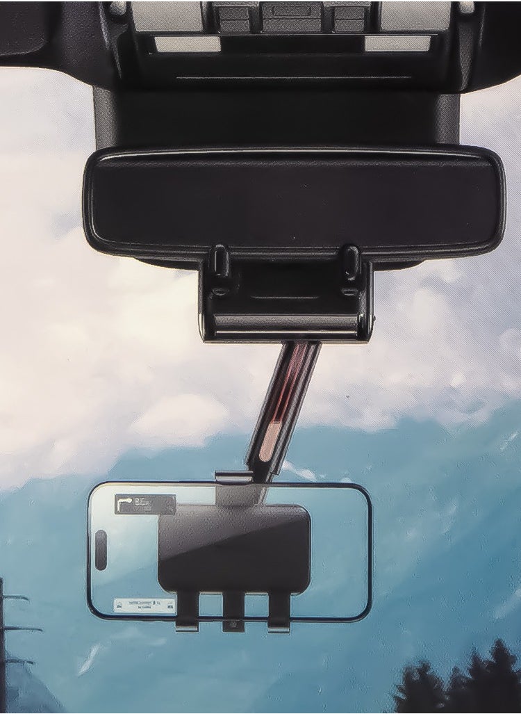Yesido Car Rear View Mirror Adjustable Mobile Holder Yesido C265 - Black  - Image 2