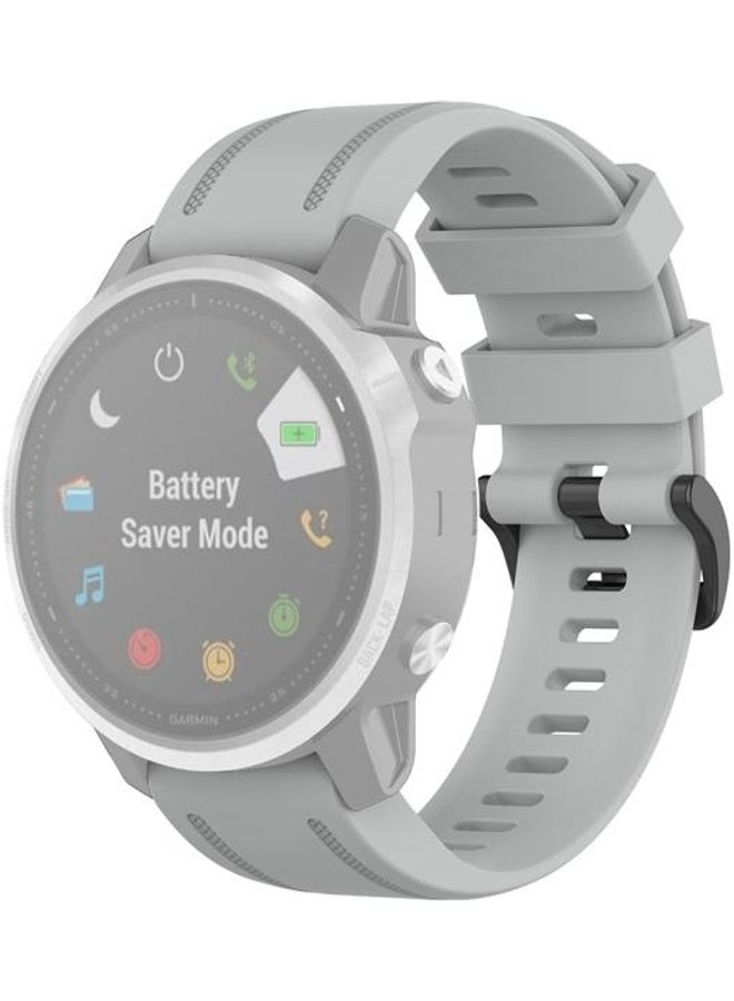 NIBEMINENT Quick Release Official Texture Watchband with Metal Button For Garmin Fenix 6S 20mm Grey - Image 1