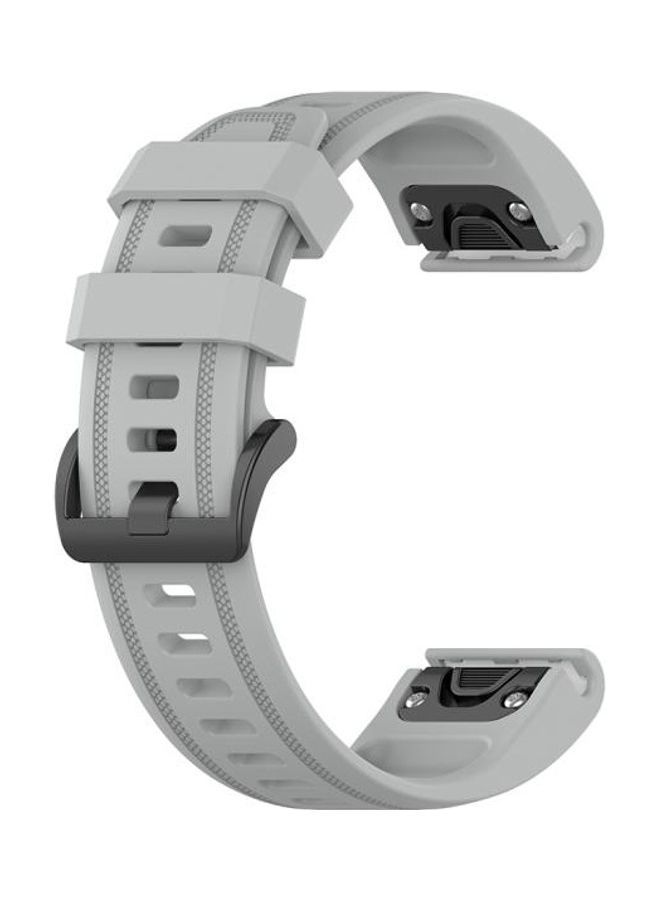 NIBEMINENT Quick Release Official Texture Watchband with Metal Button For Garmin Fenix 6S 20mm Grey - Image 3