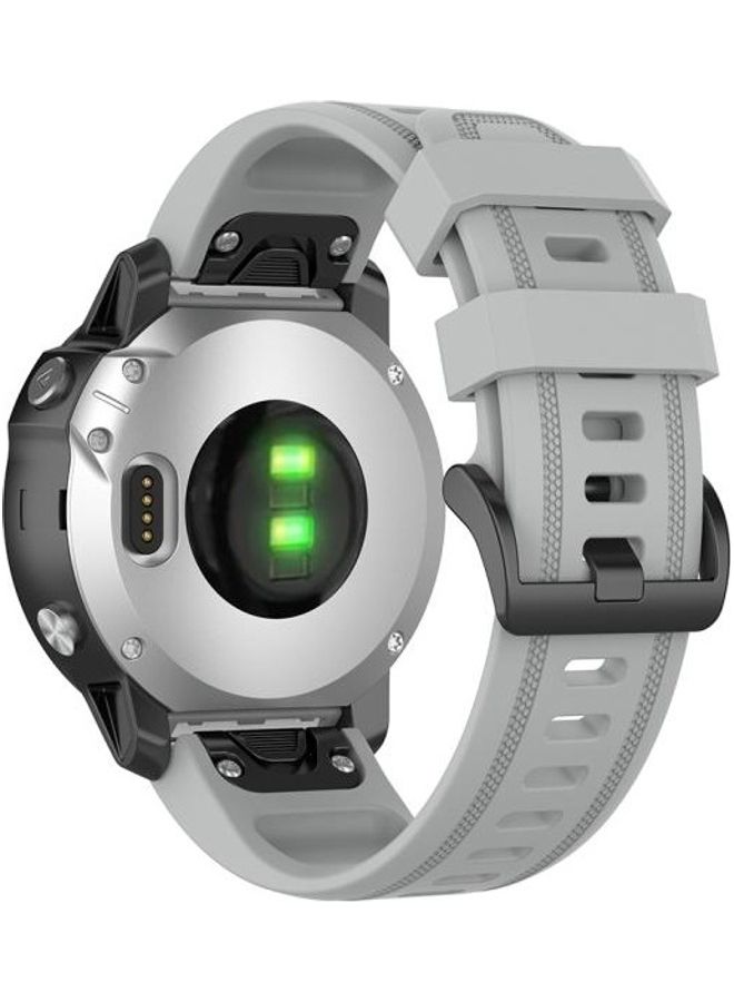 NIBEMINENT Quick Release Official Texture Watchband with Metal Button For Garmin Fenix 6S 20mm Grey - Image 2