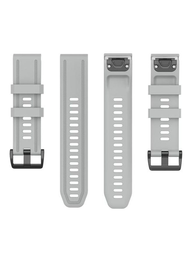 NIBEMINENT Quick Release Official Texture Watchband with Metal Button For Garmin Fenix 6S 20mm Grey - Image 5