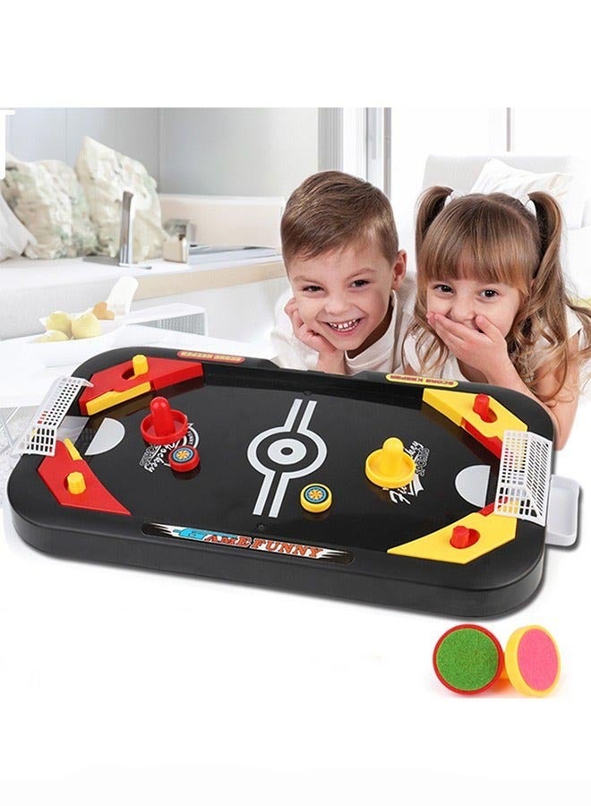 DURKU 2 in 1 Hockey and Soccer Tabletop Game, Fast Sling Puck Puzzle Toy for 2 Players, Interactive Family Fun with Score Keeper, Fits on Table or Floor
