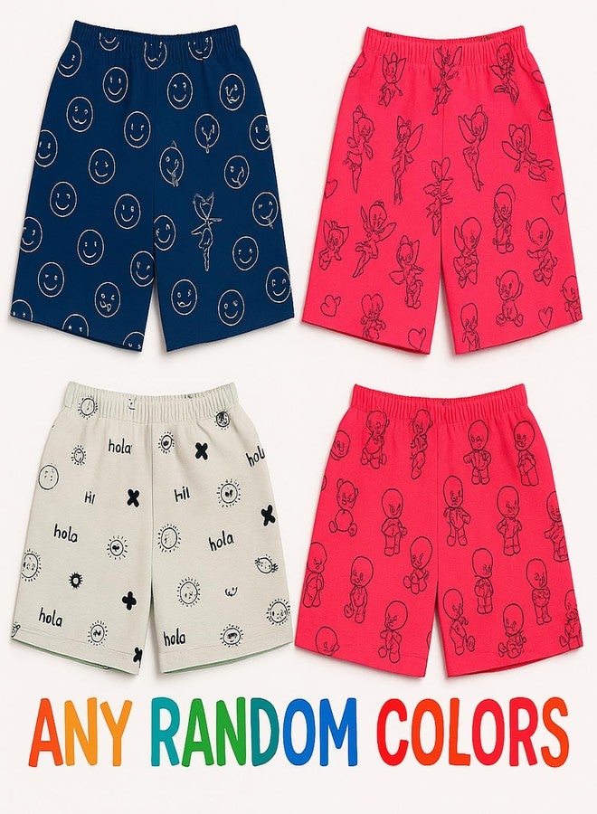Cortica Kids' Cotton Shorts Combo Pack - Stylish & Comfortable Shorts for Boys, Girls & Kids (Pack of 1 Random Colors & Prints) Multicolour - Image 3