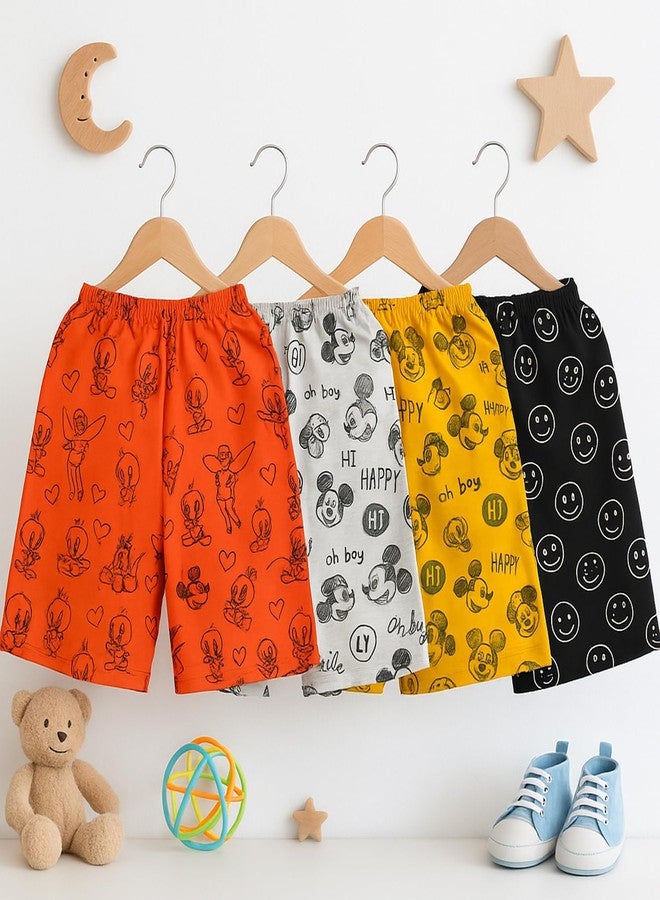 Cortica Kids' Cotton Shorts Combo Pack - Stylish & Comfortable Shorts for Boys, Girls & Kids (Pack of 1 Random Colors & Prints) Multicolour - Image 4