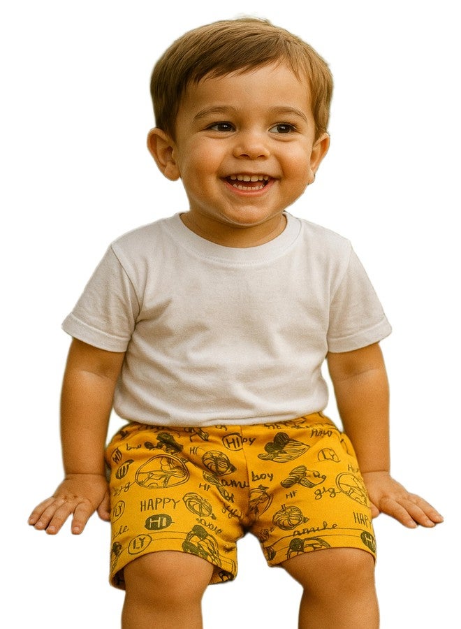 Cortica Kids' Cotton Shorts Combo Pack - Stylish & Comfortable Shorts for Boys, Girls & Kids (Pack of 1 Random Colors & Prints) Multicolour - Image 1