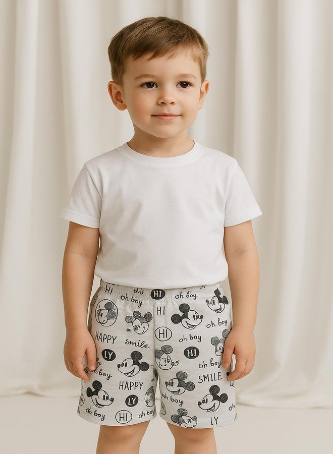 Cortica Kids' Cotton Shorts Combo Pack - Stylish & Comfortable Shorts for Boys, Girls & Kids (Pack of 1 Random Colors & Prints) Multicolour - Image 5