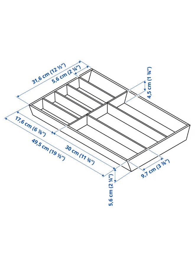 IKEA (IKEA) صينية أدوات المائدة UPPDATERA من IKEA – خشب خيزران فاتح، 32×50 سم | منظم درج عرض 40 سم - Image 3