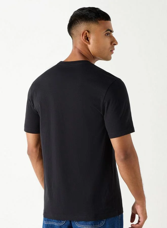 Lee Cooper Lee Cooper Printed Crew Neck T-shirt with Short Sleeves