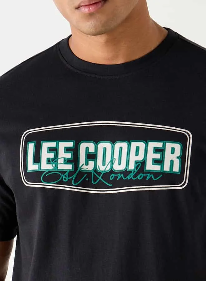 Lee Cooper Lee Cooper Printed Crew Neck T-shirt with Short Sleeves