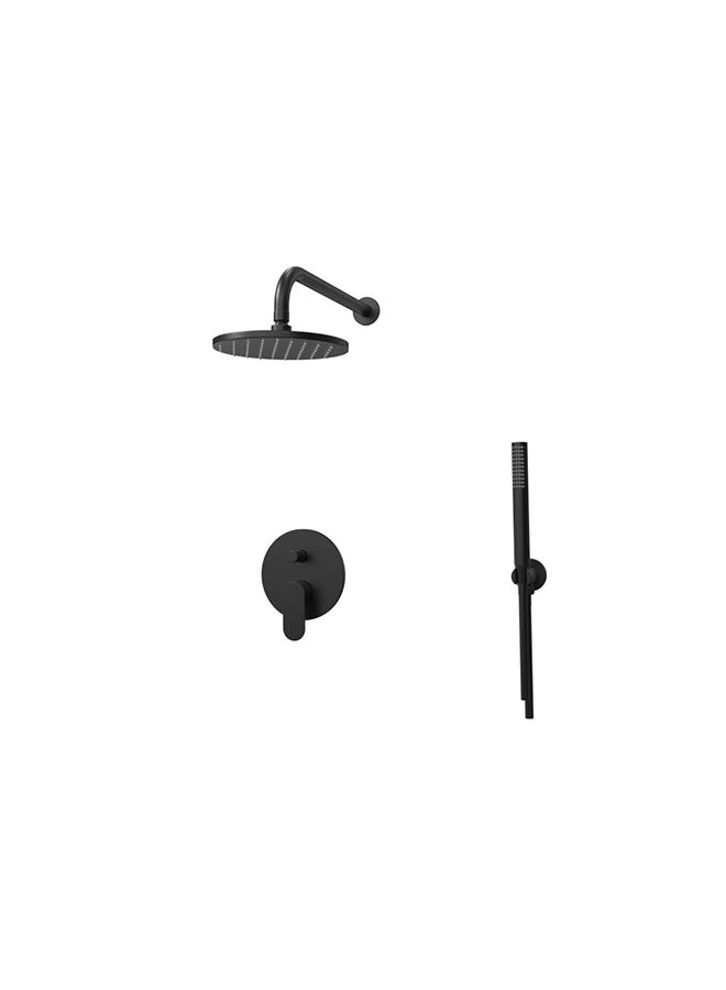 DANUBE HOME Milano Vifa 2 Way Concealed Dual Function Control Head Shower, Hand Shower and Diverter, Sleek Brass Body Finish for Modern Bathrooms, Wall Mounted Shower and Bath Mixer Black  - Image 1