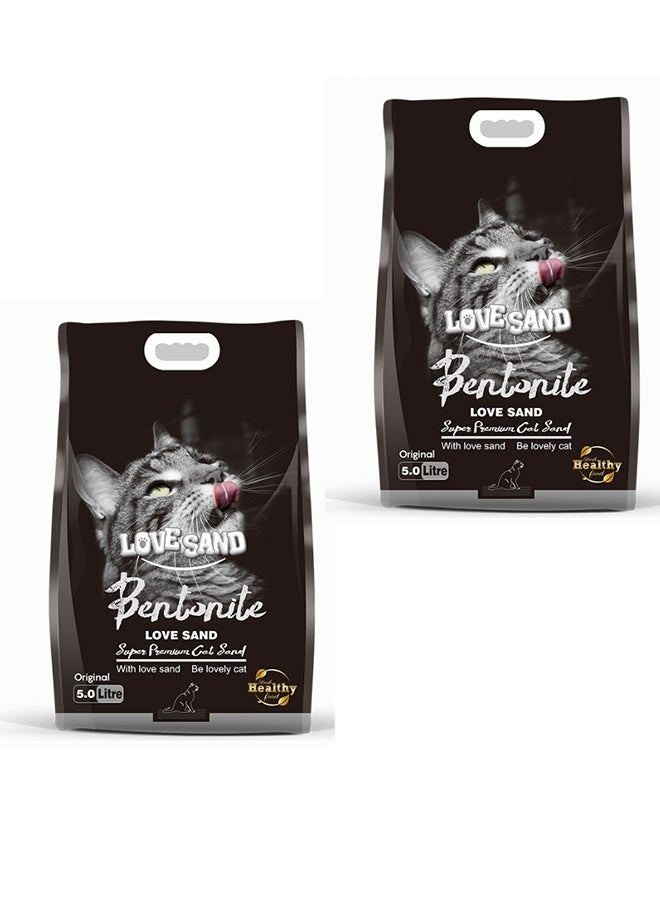 JCB CHIC Cat Litter，5L Bentonite Cat Litter,100% Strong Natural Clumping Bentonite, High Absorption, Low Dust, Odor Control, Easy Scooping, Non Flushable, Non-Stick Paw(Pack of 2X4Kg (8Kg/10L) - Image 1