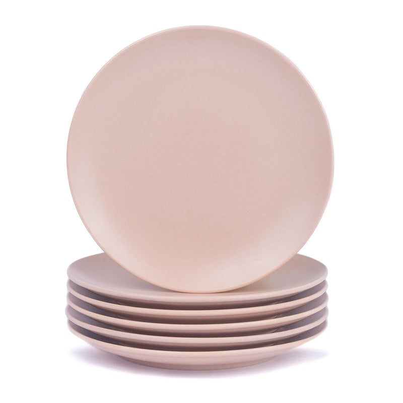 Shay Quarter Plates Set of 6 Blush Blush Series Matte Finish Premium Porcelain Snacks Plates Set of 6 Dessert Plates Snack Plate Small Plates Blush - Image 1