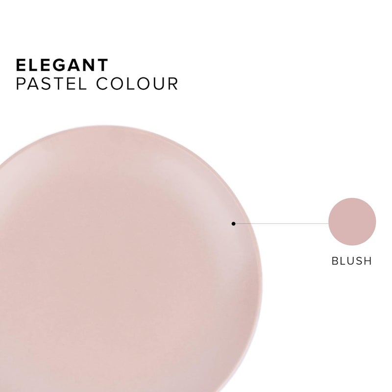 Shay Quarter Plates Set of 6 Blush Blush Series Matte Finish Premium Porcelain Snacks Plates Set of 6 Dessert Plates Snack Plate Small Plates Blush - Image 3