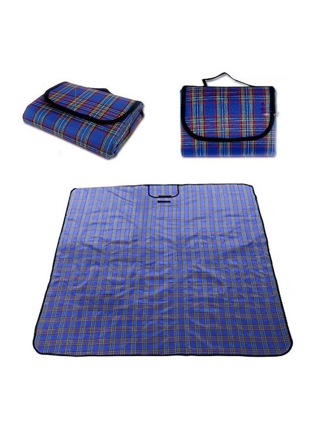 Inditradition Polyester Picnic Mat, Camping & Outdoor Foldable Sleeping Mat | Waterproof, 6 x 6 Feet (Blue) - Image 1
