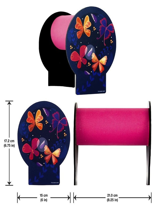 The Rosette Imprint Acrylic Hairband Organiser for Girls - Transparent Headband Display Stand & Storage Holder - Kids Room Décor - Black Butterfly Design - Image 2